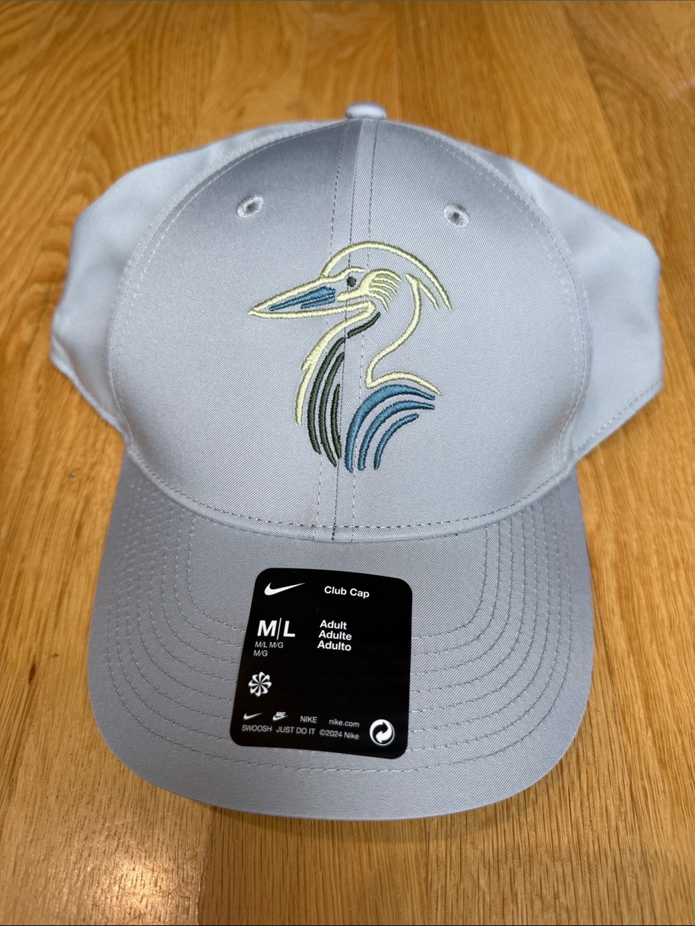 Nike Light Gray Club Cap with Multicolor Heron Embroidery